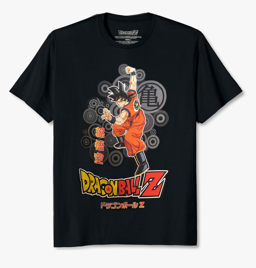 Dragon Ball Z Goku Battle Ready Pose T-Shirt Graphic Tee Japan Logo Japanese Black