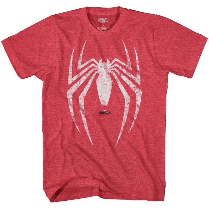 Amazing Spider-Man Marvel Gamerverse T-Shirt Red Spiderman Logo Graphic Tee Men's