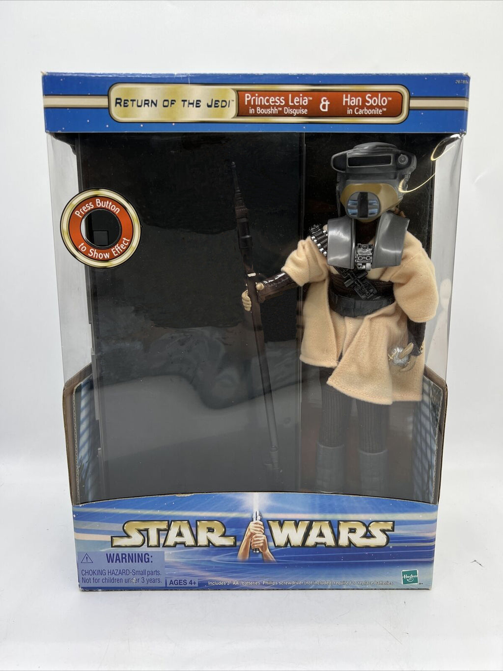 Star Wars Princess Leia Boushh Disguise Jabba's Palace Han Solo in Carbonite 12 Inch Figure 2002 Return of the Jedi Hasbro