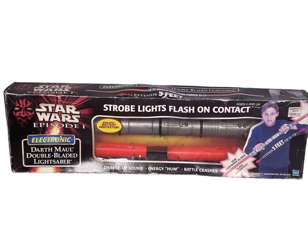 Star Wars Darth Maul Double Lightsaber Electronic Lights Sounds Hasbro 1999 NEW