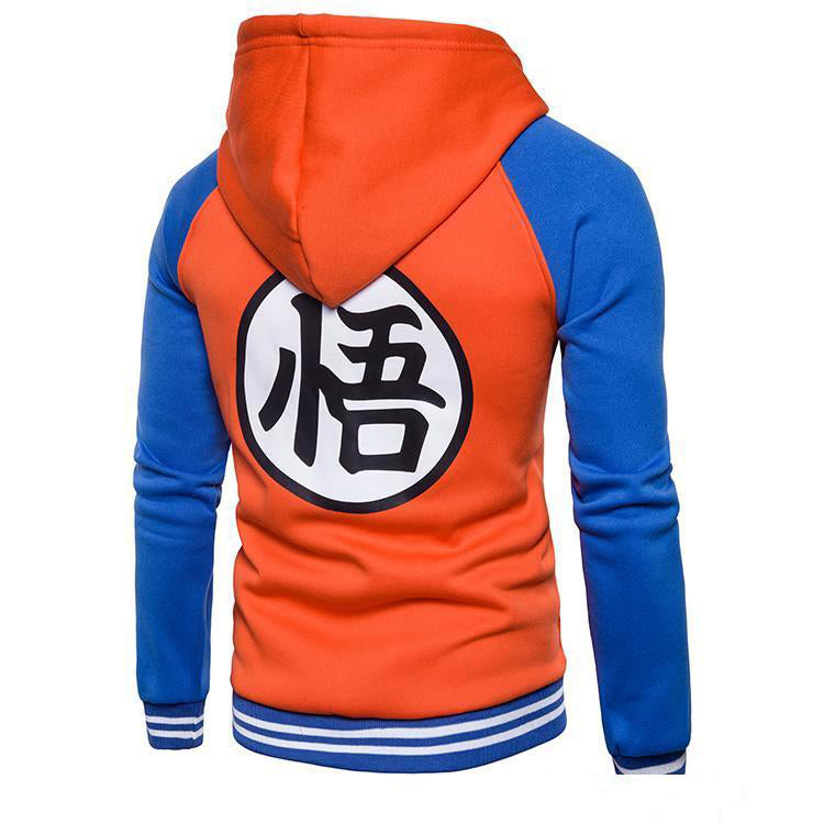 Dragon Ball Z Goku Kame Symbol Orange Varsity Hoodie Jacket