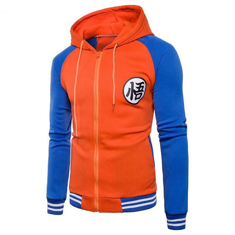 Dragon Ball Z Goku Kame Symbol Orange Varsity Hoodie Jacket