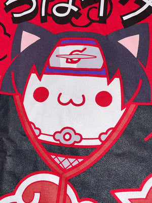 Nyaruto Itachi Uchiha Naruto Nyanto Cat Graphic T-Shirt - Red