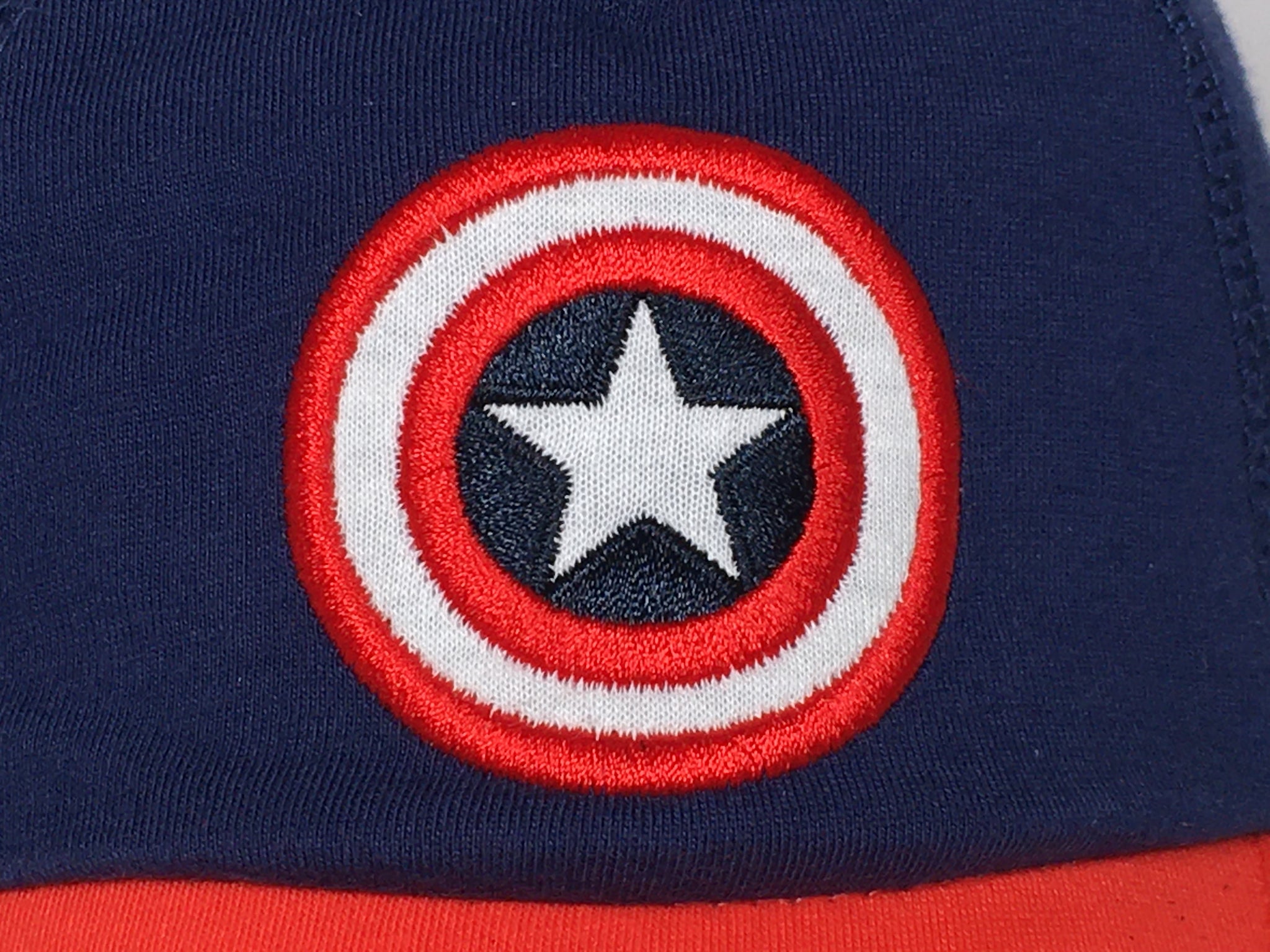 Marvel Captain America Navy Blue / Red Logo Shield Infant Hat 0-12 Months