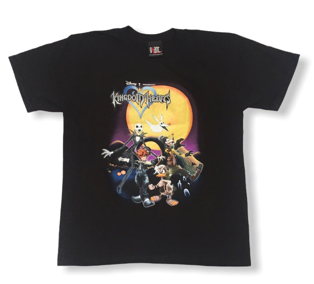 Kingdom Hearts Disney Squaresoft 2002 Vintage Rare Graphic T-Shirt Tee Nightmare Before Christmas