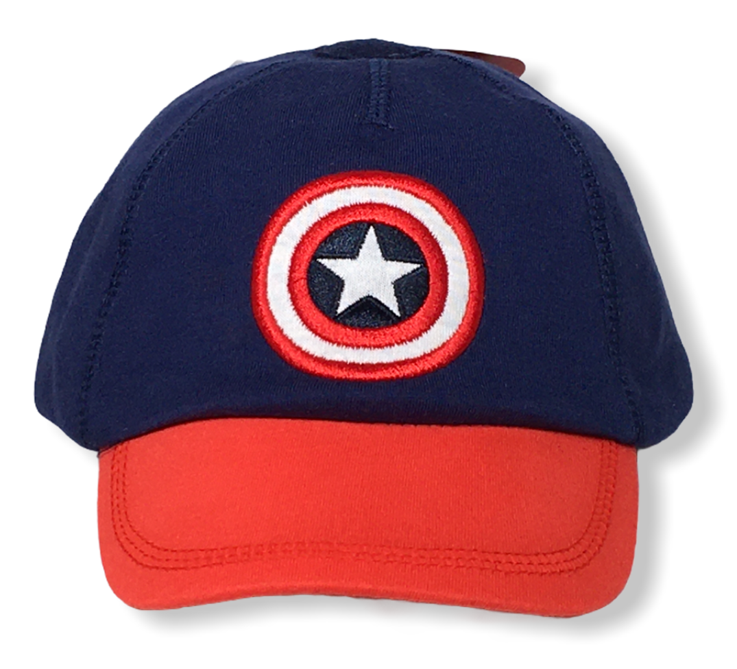 Marvel Captain America Navy Blue / Red Logo Shield Infant Hat 0-12 Months