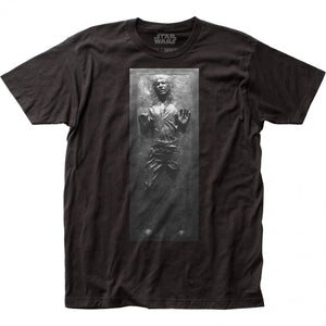 Han Solo Frozen In Carbonite Star Wars T-Shirt Empire Strikes Back Black Graphic Tee Boba Fett