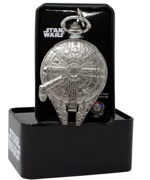 Star Wars Millennium Falcon Pocket Watch Han Solo Chewbacca Empire Strikes Back Collectible Metal