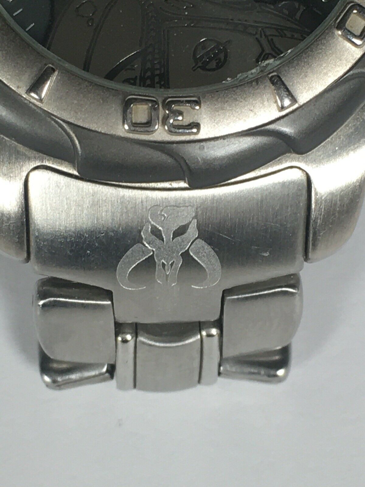 2002 Boba Fett Mandalorian FOSSIL Silver Watch STAR WARS Limited Edition